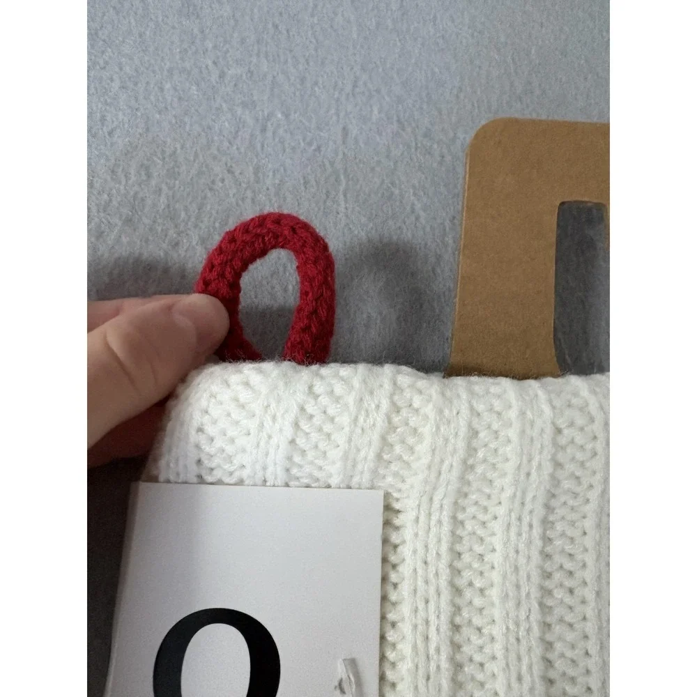 Wondershop at Target Monogram Q Christmas‎ Stocking Cable Knit Ivory Red Initial